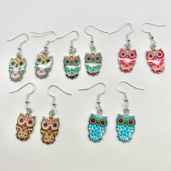 Owl Earrings - Bird Earrings - Pastel Earrings - Animal Earrings- Cottagecore - Picture 1 of 10
